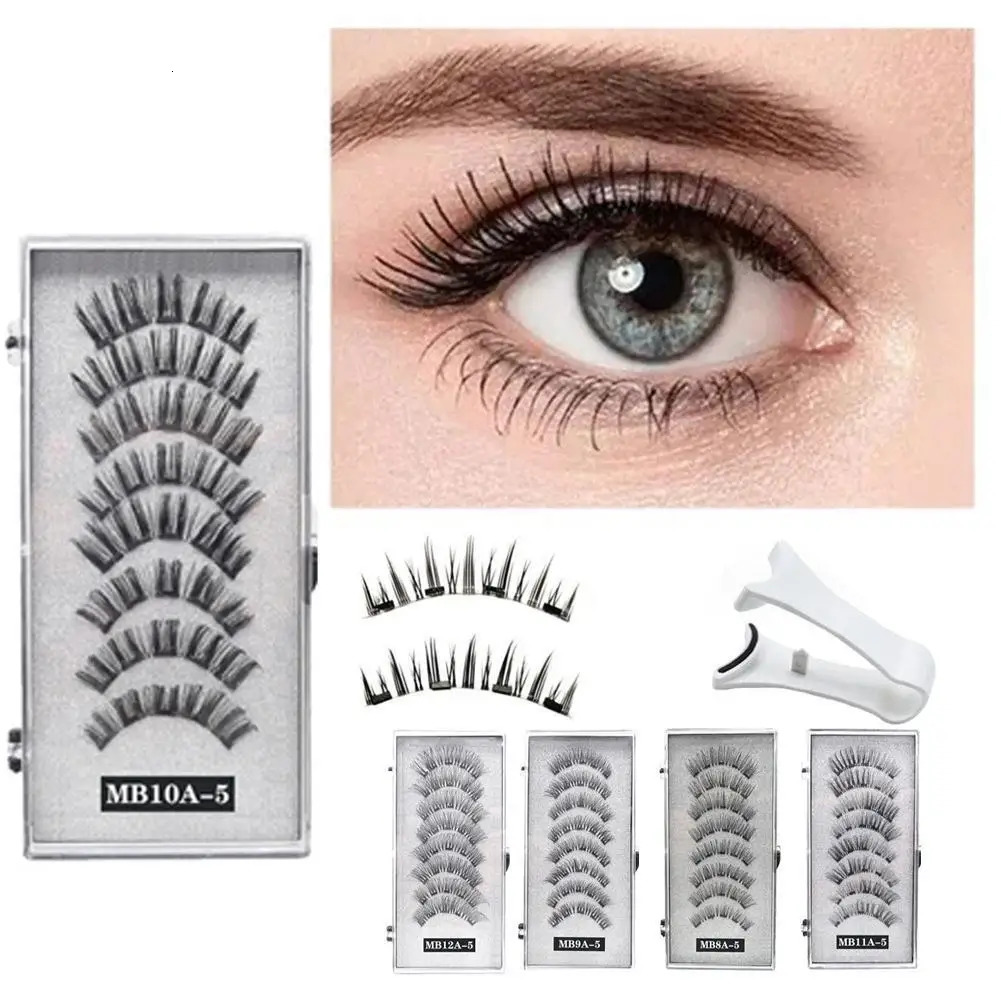3D Natural With 5 Lashes Handmade Drop False Support Eyelashes Magnetic Reusable H8Y7 251231