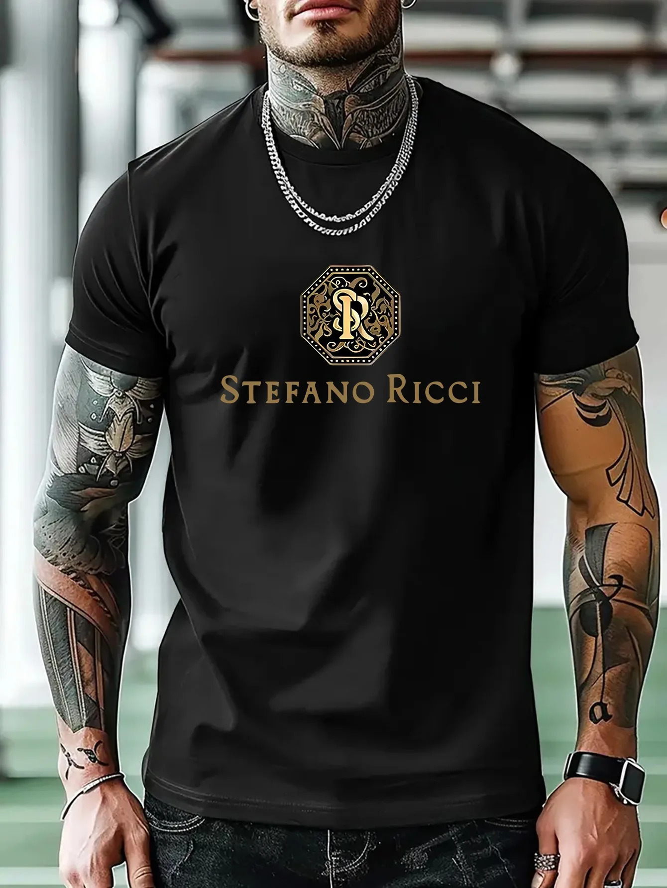 2025 Mens Summer 100 Pure Cotton Fashionable Casual Loose Sports Letter Pattern Printed Round Neck Short Sleeved T-shirt Top 251231