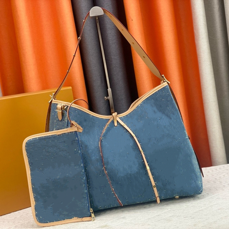 New 10A Luxury Designer bag women Denim Tote Bag Carryall Shoulder Bag Handbag Crossbody bag Canvas messenger Shopping Bag Moon Purse Hills Clutch Wallet backpack 17