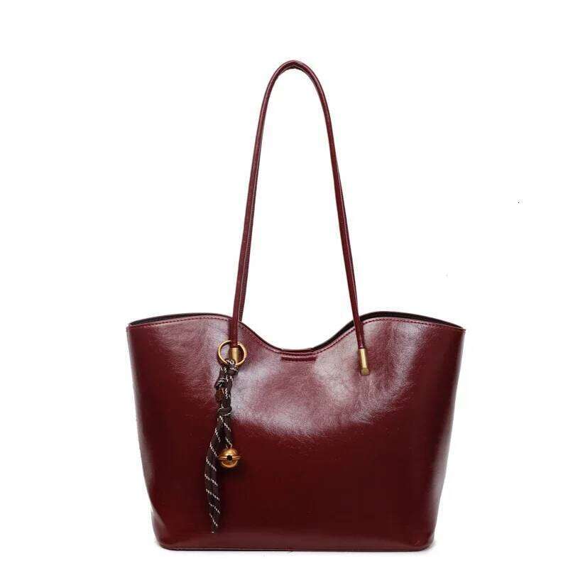Large Capacity PU Hasp Tote 2026 Fashion Versatile Commuting Women's Shoulder Bags High Quality Sewing Thread