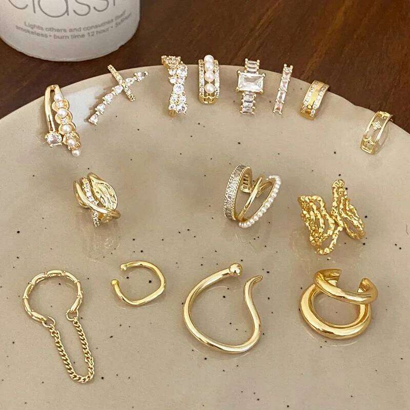 Real 925 Sterling Silver 1 Piece Zircon Pearl Geometric Clip Earrings for Women Classic Fine Jewelry Minimalist Accessories