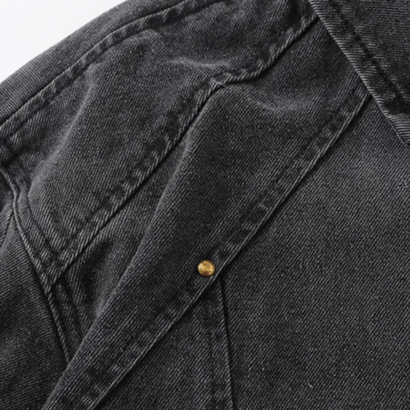 Mens Heavyweight Denim Jacket Fall High Street Edgy Style American Japanese Vintage Zipper Paneled Versatile Classic Cargo Coat 251230