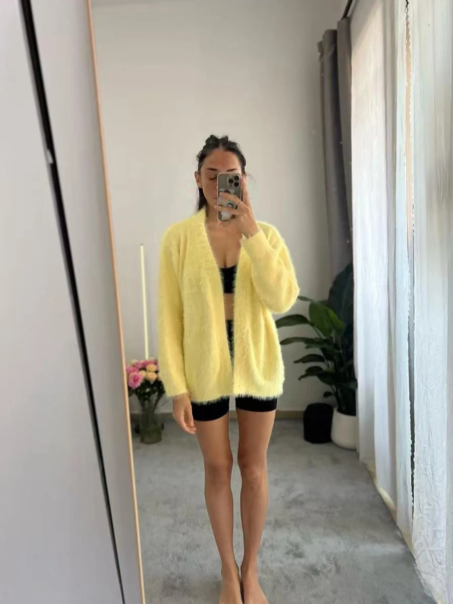 Hirsionsan Elegant Long Sleeve Sweater Women 2025 Single-Breasted Female Casual Cardigan Soft Flexible Knitted Outwear 251224