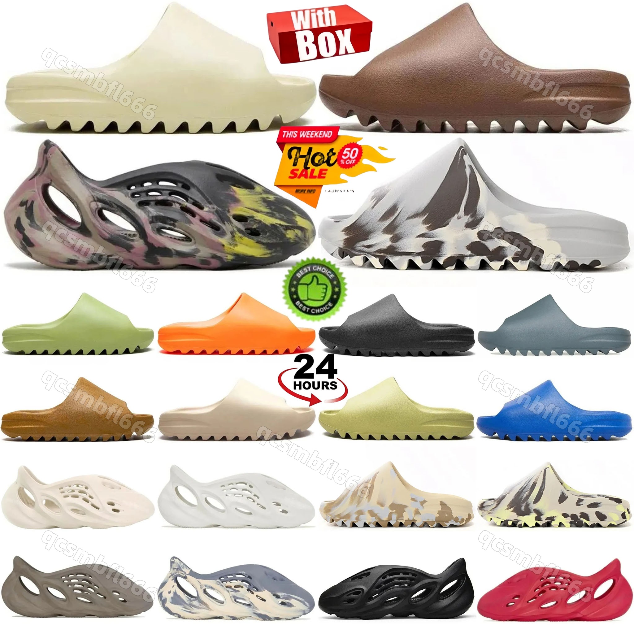 2026 Free shipping with box Designer slides slippers onyx Bone Azure Flax Pure restock pair Ochre glow Resin Soot Core womens sandals mens solid classics slipper