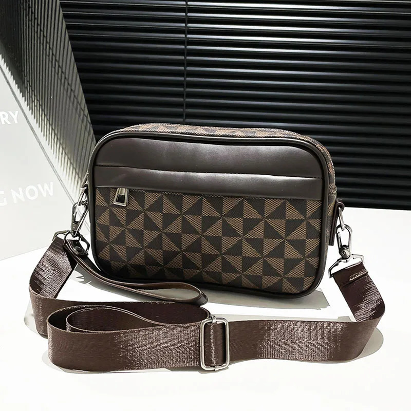 Casual Lightweight Business Shoulder Bags for Men PU Leather Messenger Bag Comfortable Wide Strap Crossbody Bags Male 251230