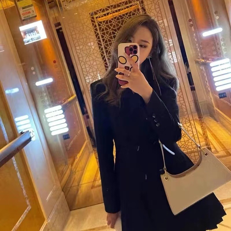 2026 Urban Sexy Ladies' Dress - Spring Autumn Fresh Style French Tight Fit Slim Waist Fashionably Simple Dark Black Set Dress