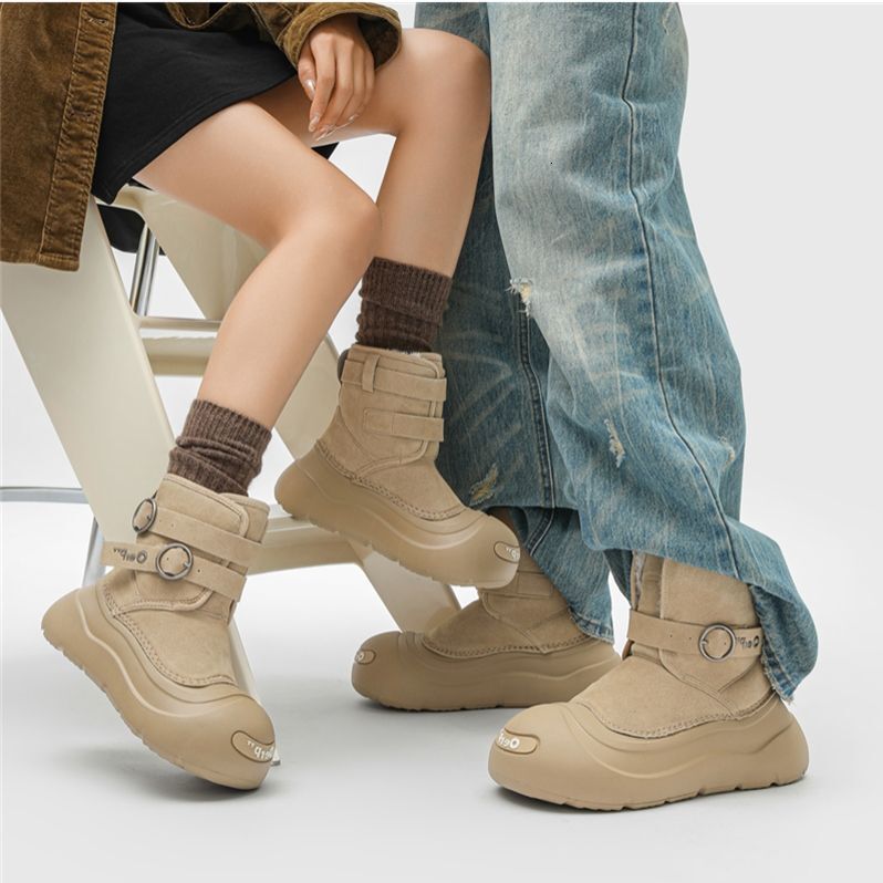 Ddmysports Men And Women Snow Boots For American Style Big Toe Martin S Winter Fleece Lined Warm Couple Northeastern Thick Cotton Shoes Outdoor Shoes