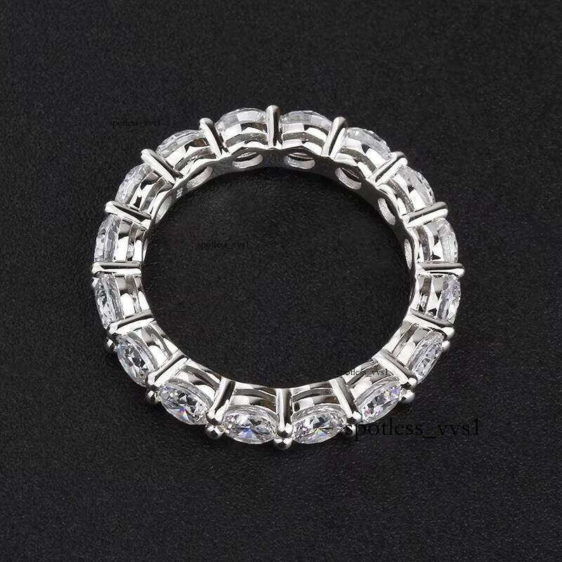 Sterling Silver Engagement fashion Female Electroplated Rhodium Jewelry Promise VVS Moissaniteia Wedding Eternity Band Diamond Ring