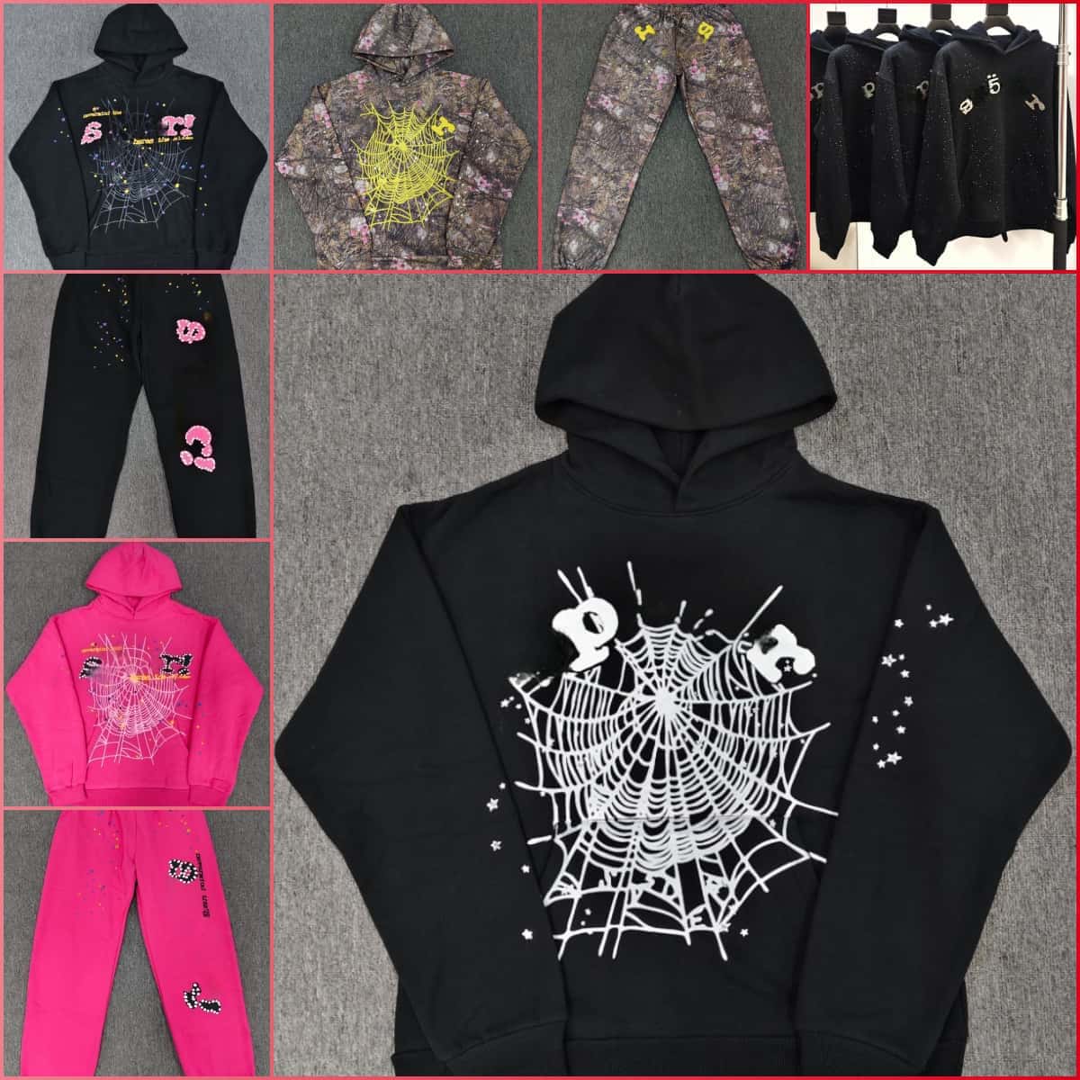 designer spider Slack and loose luxury men women hoodie pink purple Young Thug tracksuit web jacket Sweatshirt High quality sp5derhoodies US 51D