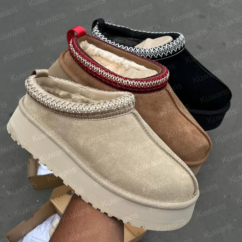 Womens Tazz Slippers Tasman Fur Slides Designer Classic Ultra Mini Platform Boot Chestnut Mustard Seed Sand Slip-on Suede Wool Comfort Winter Suede