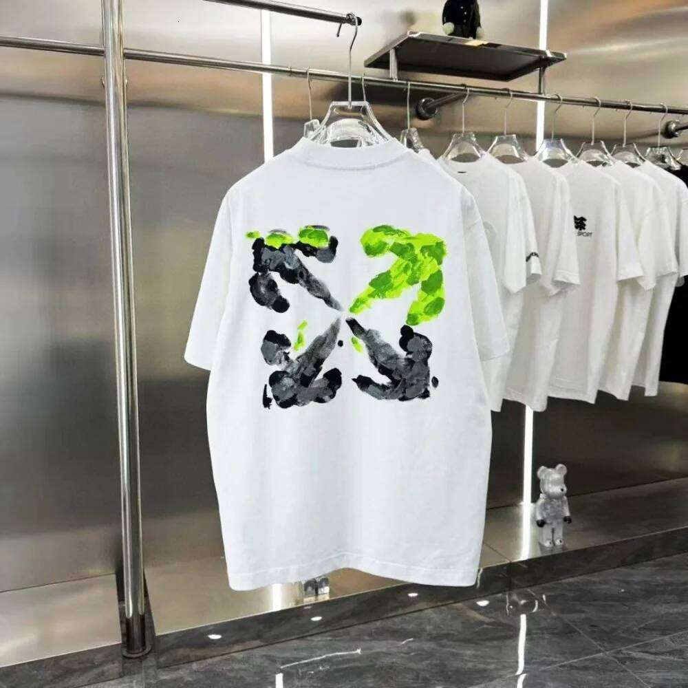 T Korean Trendy Brand Summer New Pure Cotton Short-sleeved Hand-painted Arrow Print Men's Women's Loose and Versatile T-shirt X260104