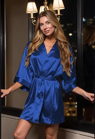Womens Bride Bridesmaids Silky Robe Satin Kimono Robes for Women Lingerie 251231