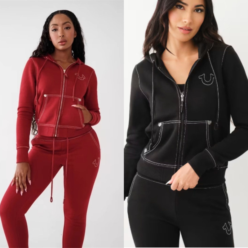 Designer Womens Zipper Hoodie Tracksuits Hip Hop Letter Print Two Piece Pants Sweatshirt Set Womens Sweatsuits Sports Outfits