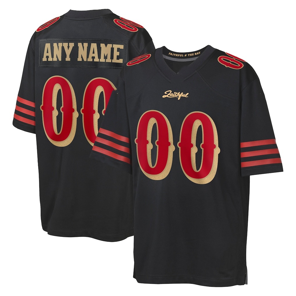 Purdy 13 McCaffrey 23 Warner 54 Kittle 85 Bosa 97 Rice 80 Montana 16 Jersey Youth Football Jerseys Rivalries Black Red White Color Stitched Kids Size S-XL