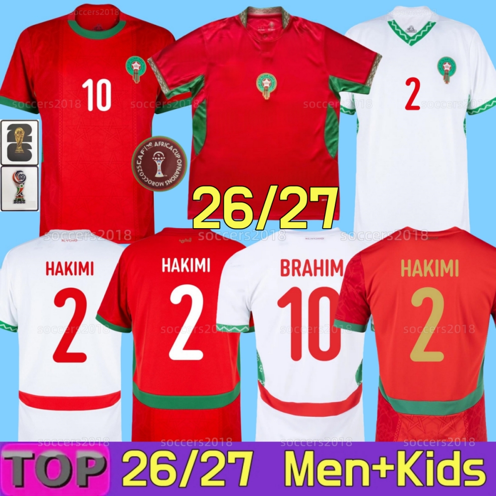 Morocco 2026 World CUP soccer jersey 2025 Africa Cup HAKIMI BRAHIM OUNAHI SAISS ZIYECH Y.EN-NESYRI 25 26 National team Home Away Player football shirt men Kids kit