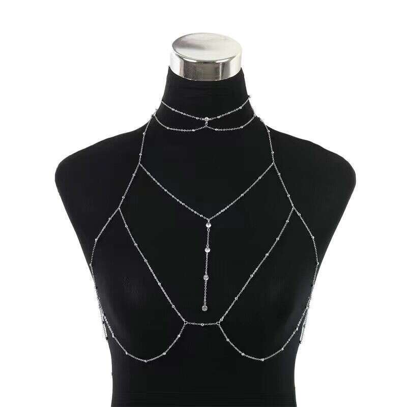 Chest Body Bikini Clavicle Sexy Hanging Decorative Necklace Women's Accessories European and American Trend Chain