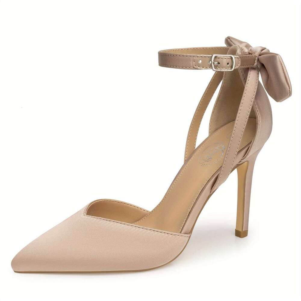 Trary Women Closed Women S Stiletto High Heels Pointed Toe Bow Knot Ankle Strap Inches Pumps Adjustable Buckle Womens Comfy Sexy Shoes For Wedding Cas