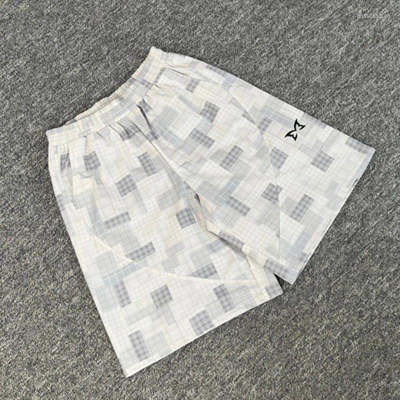 Men's Shorts Arrivals Casual Simple Fashionable Checked Print Spliced Mesh Fabric Sports Beach