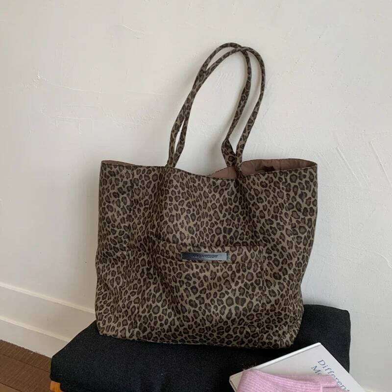 Leopard Print Fashion Tote Casual Large Capacity Commuting 2026 High Quality Women's Versatile Shoulder Bags