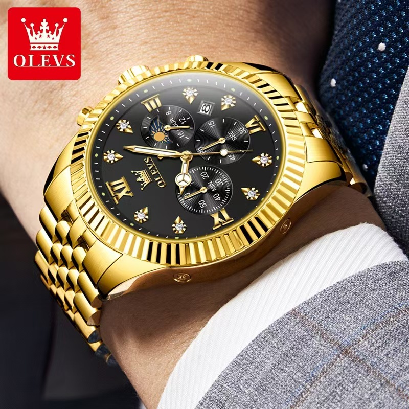 Stylish Personality-Inspired Oliver Mens' Durable Luminescent Quartz Timepiece with Sealed Case