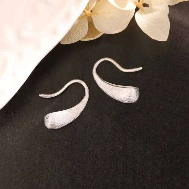 Real 925 Sterling Silver Mini Brushed Water Drop Stud Earrings for Women Minimalist Fine Jewelry Trendy Accessories