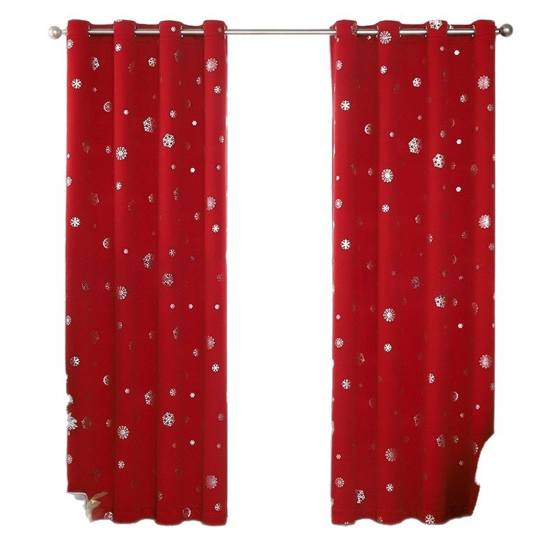 YL-38081 Snowflake Print No-Drill Blackout Curtain/Anti-Peeping Curtain