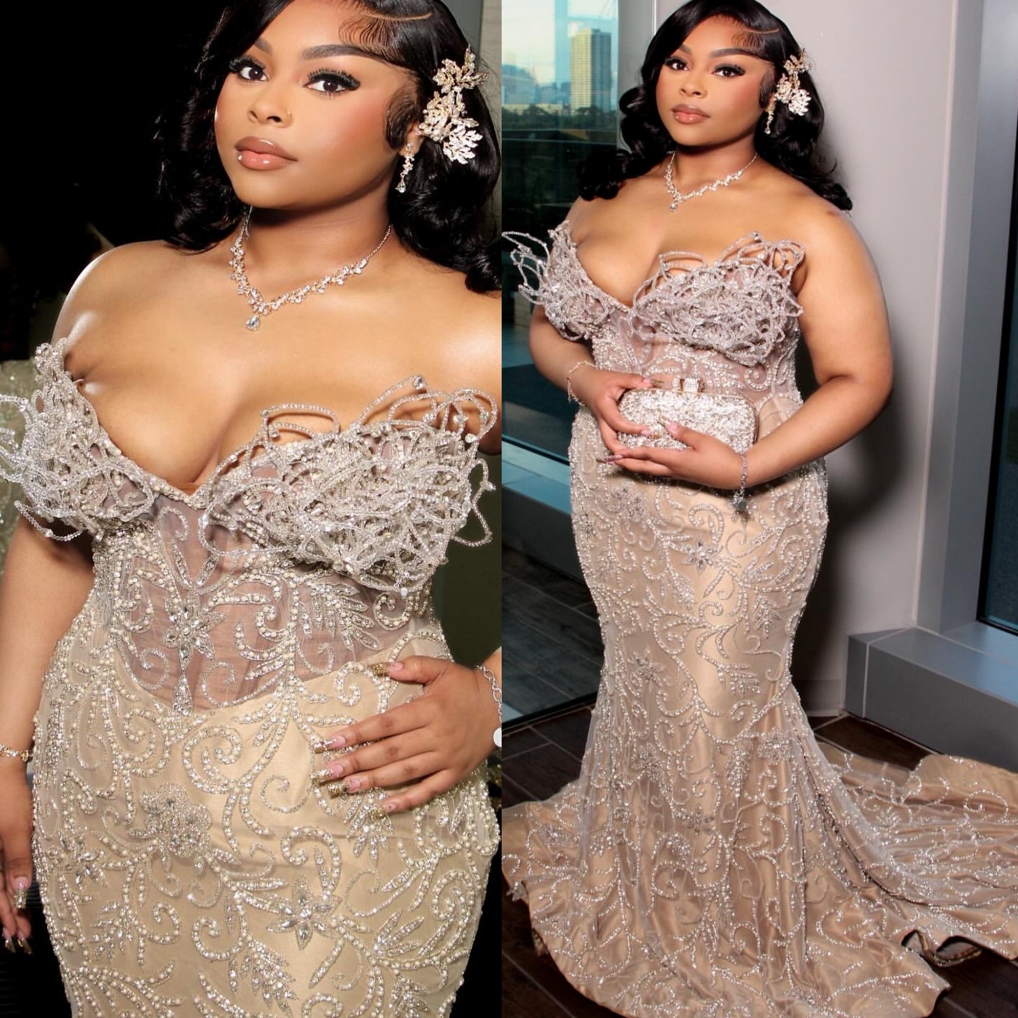 2026 Aso Ebi Champagne Mermaid Prom Dresses Illusion Beaded Sequined Illusion Evening Formal Party Second Birthday Engagement Gowns Dress For Special 