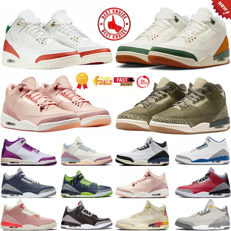 2026 with box 3 3s mens basketball shoes El Vuelo labor True Blue Black Cat Valentines Day Court Purple Starfish men women trainers sports sneakers sneaker