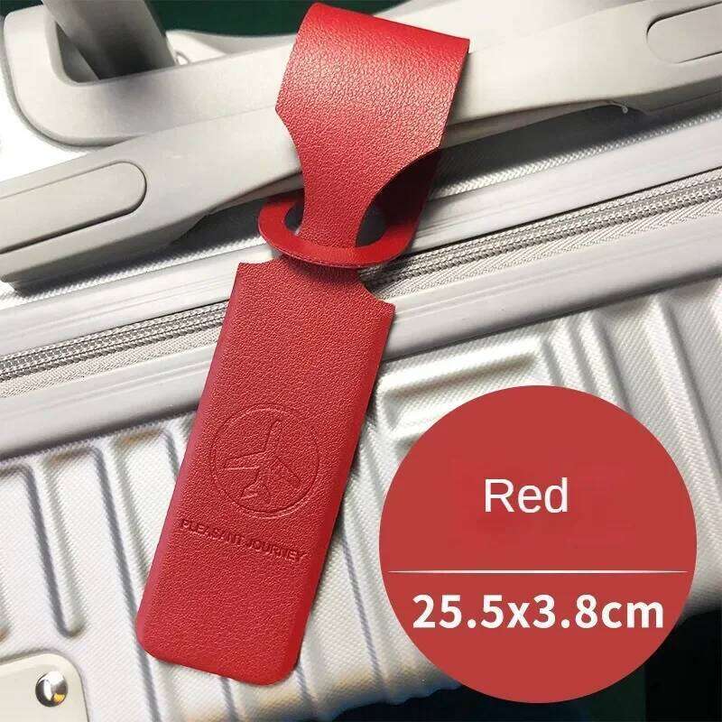 1x PU Leather Luggage Portable Suitcase Identifier Label Baggage Boarding Bag Tag Name ID Address Holder Travel Accessories