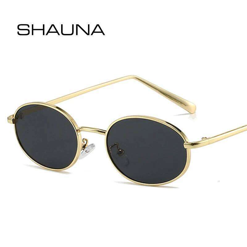 SHAUNA Retro Small Oval Metal Frame Women Sunglasses UV400 Men Punk Sun Glasses XJ260105