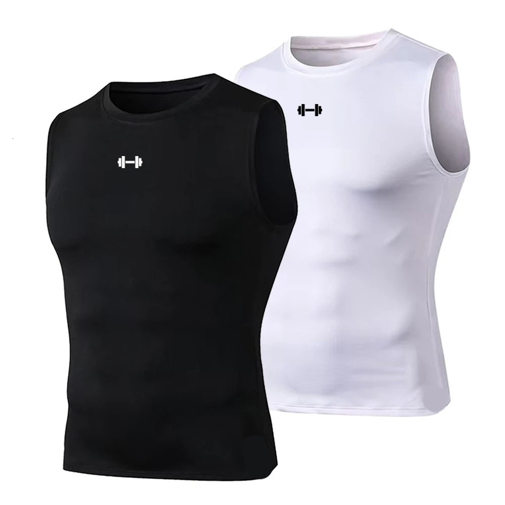 Compression Tank Top Men Gym Shirt Sleeveless Quick Dry Printing Sportswear Male Fitness Bodybuilding Vest Workout Muscle 260104