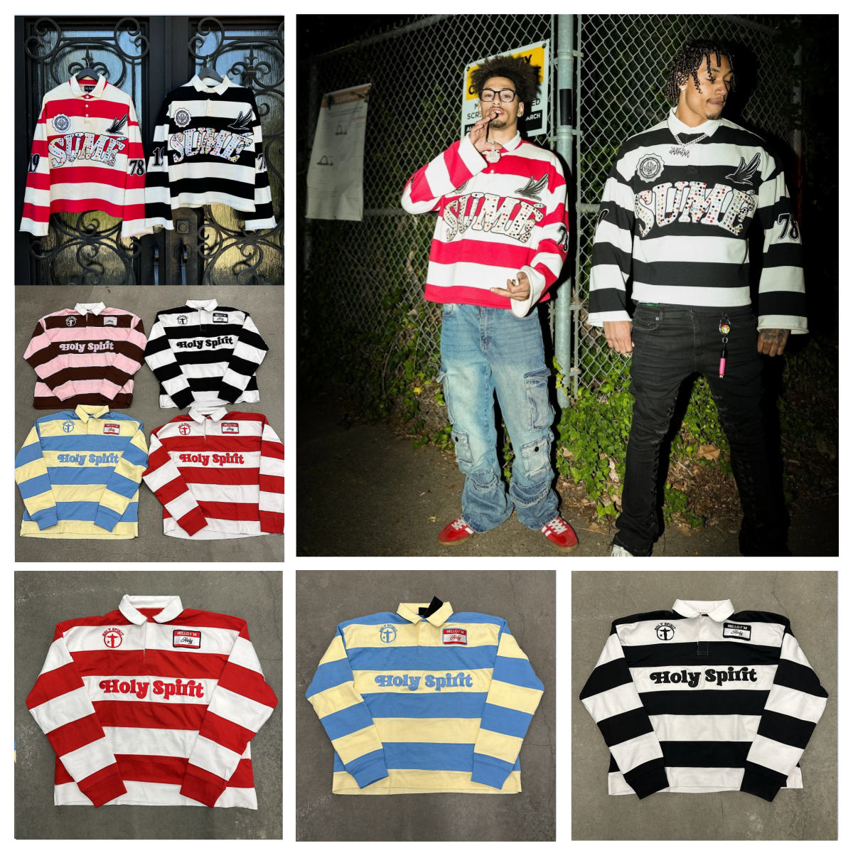 Men's Polos Sume Striped Shirts Men Women Hip Hop Rhinestone Print Y2k American Retro Street Style Polo Shirt Y2k Harajuku Fashion Long Sleeve T 