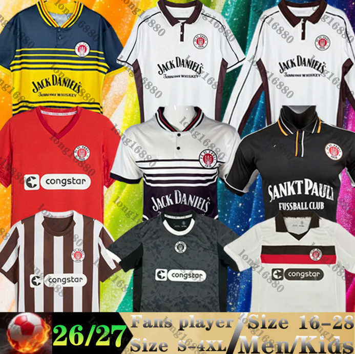 25 26 St Pauli Soccer Jerseys Retro 97 98 99 00 EGGESTEIN MAURIDES IRVINE BECKER men Uniforms SALIAKAS NEMETH WAHL ZOLLER SMITH Home Away 3rd 2025 2026 Football shirts