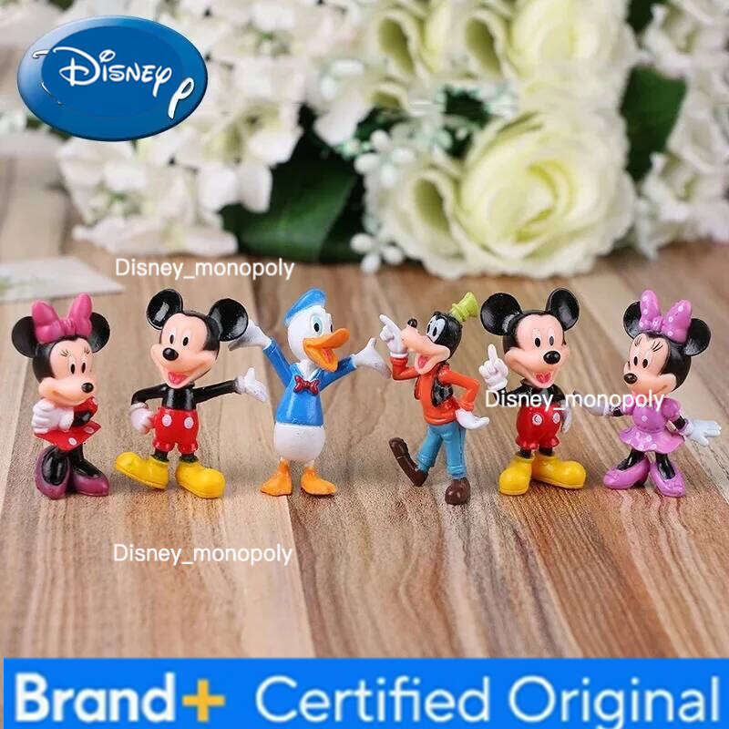 Disney 6pcs/set Mickey Mouse Action Figures Minnie Donald Duck PVC Cake Ornaments Collection Decoration Children Toys Gifts H260105