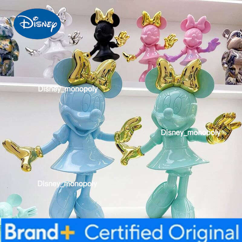 Disney Fashion Welcome Minnie Mouse Action Figure Mickey Statue Collection Advanced Room Decoration Simple Modern Ornaments Model Toys H260105