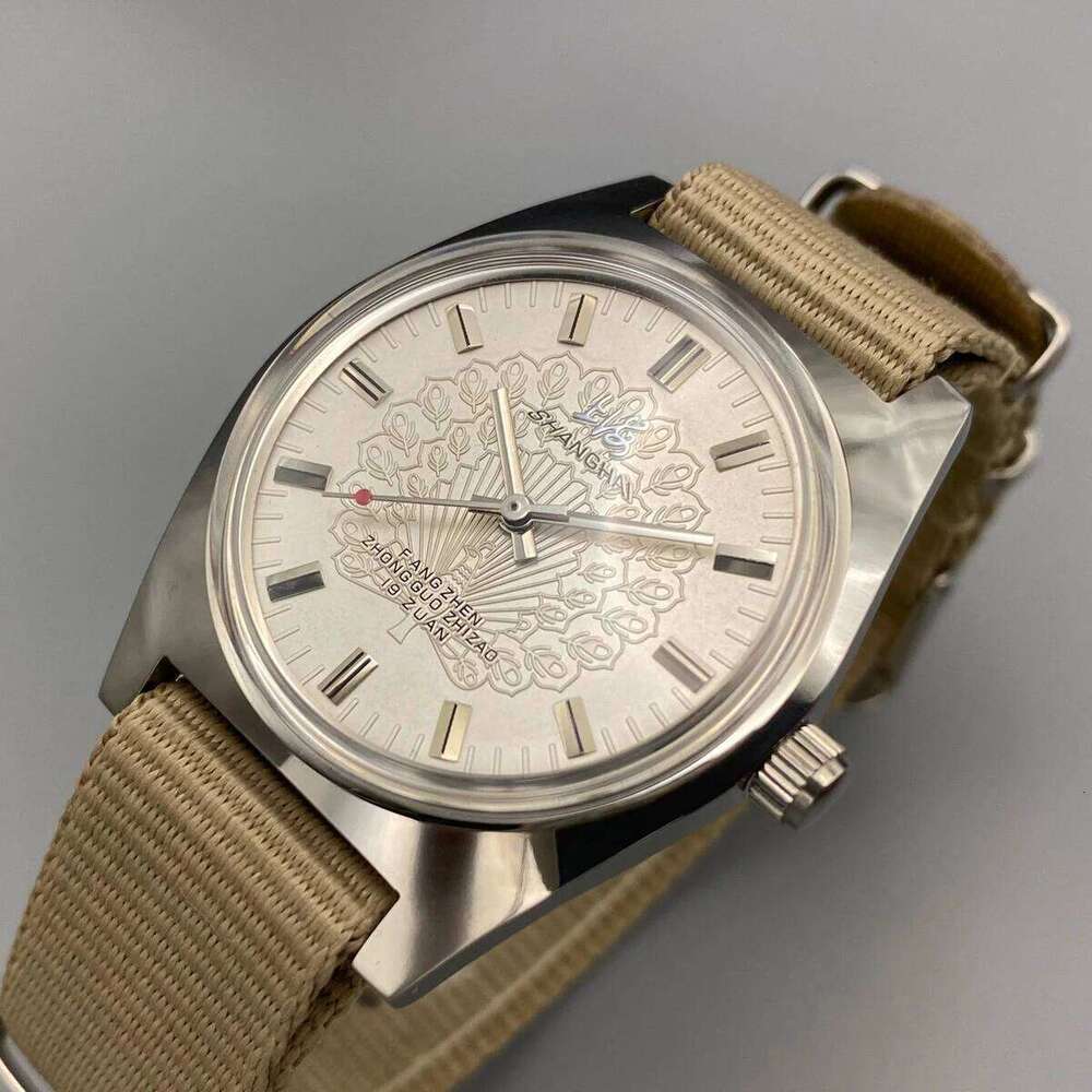 Shanghai 36MM Hand-Wind Mechanical 7120 - Stainless Steel Waterproof Bauhaus Design Watch for Men 26N0105