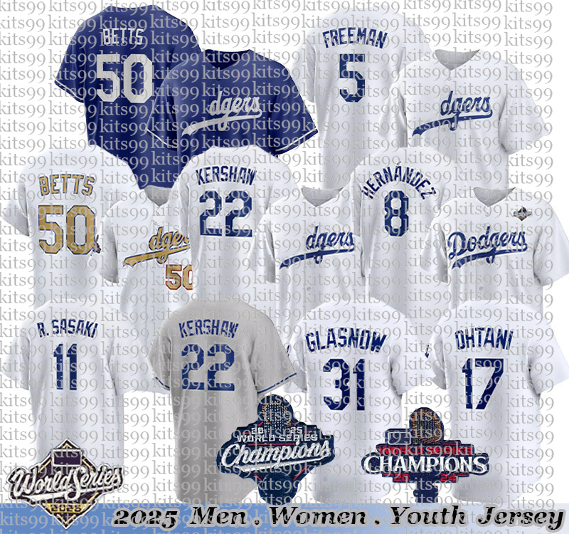 2025 World Series Baseball Jersey Shohei Ohtani Mookie Betts Freddie Freeman Dodgers Yoshinobu Yamamoto Enrique Hernandez Robinson May Jersey