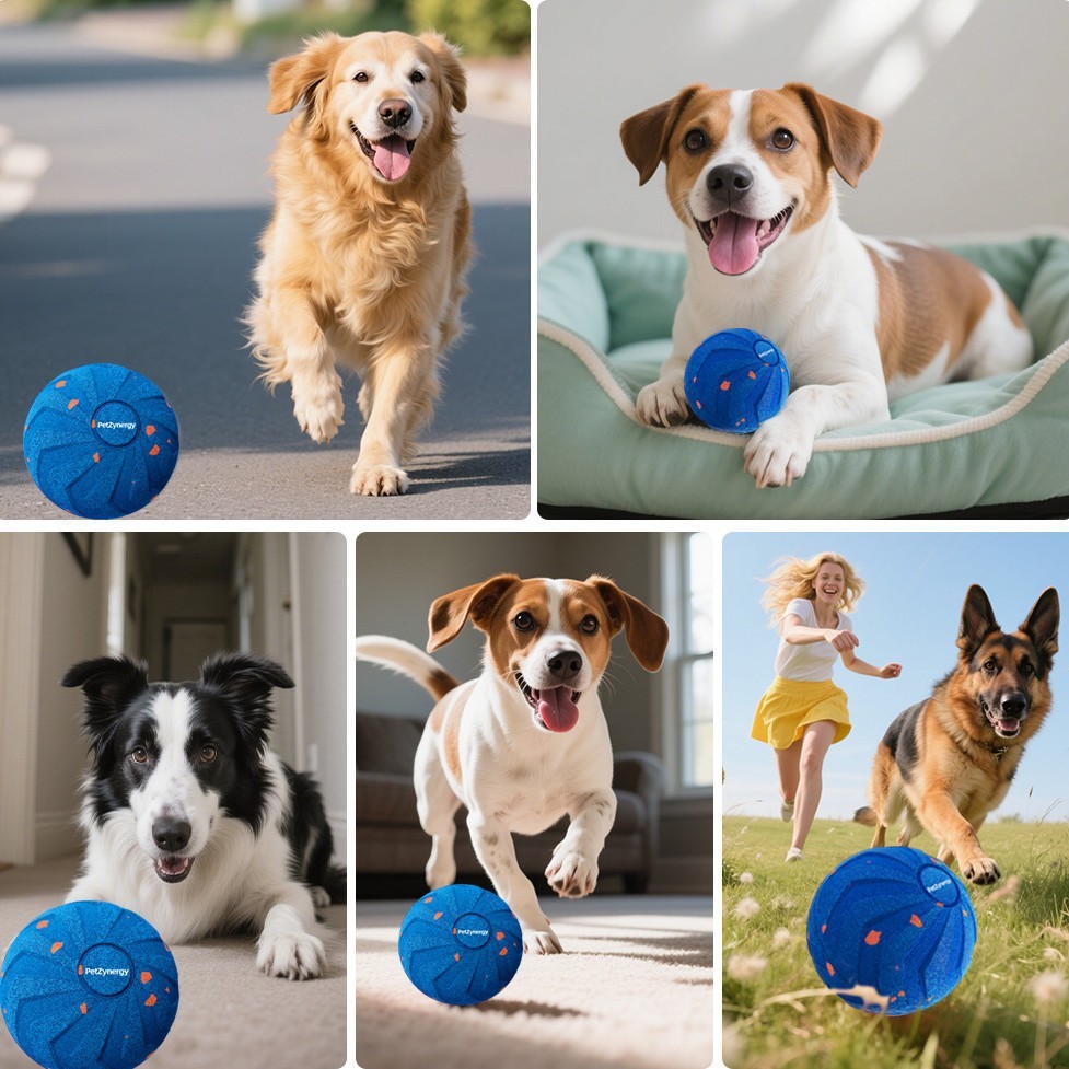 Smart Electric Dog Toy Ball - Waterproof Bite-Resistant ETPU Interactive Bouncing Ball for Dogs to Relieve Boredom