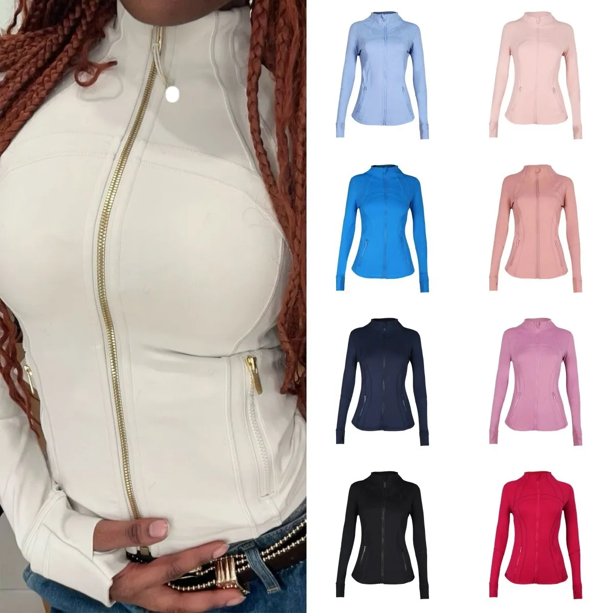 2026 10A top Workout set Yoga sets Jacket Define Align High Waist Sports Suit close High waist Pants Running Long Sleeve leggings gym Luluity Lemonic men women Jacket