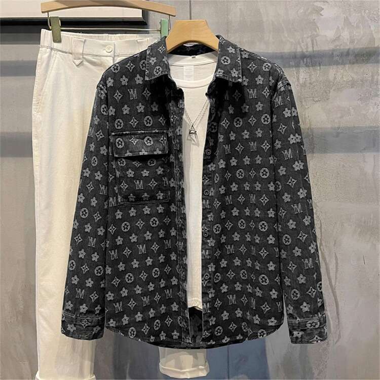 Men's Casual Shirts Men's Shirts American Retro Checkered for Men Trendy Ins Design Sense Niche Spring Jacket Youth Denim Daily Commute Men&