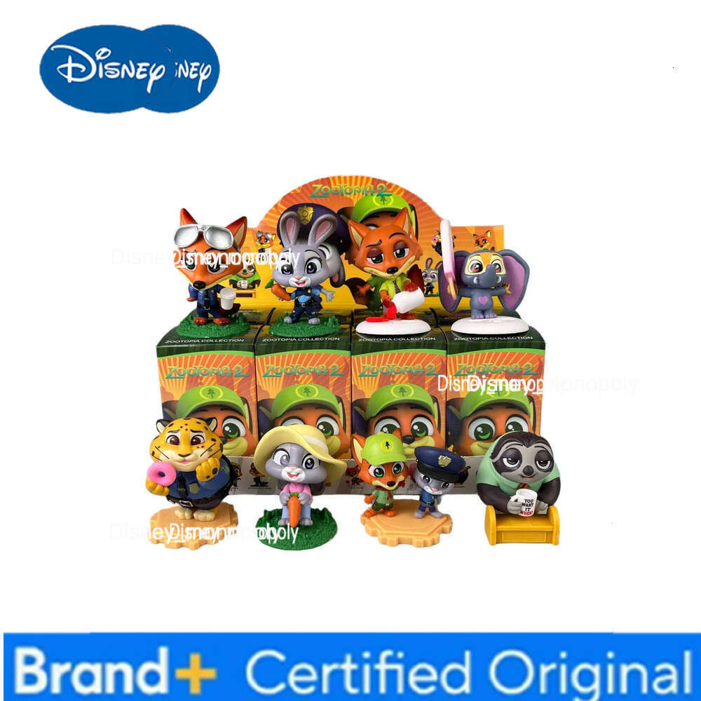 Disney 8 Crazy Animals Blind Box Figures Nick Judy Plush Trendy Collectibles Desk Ornaments Kids Gifts & Toys H260105