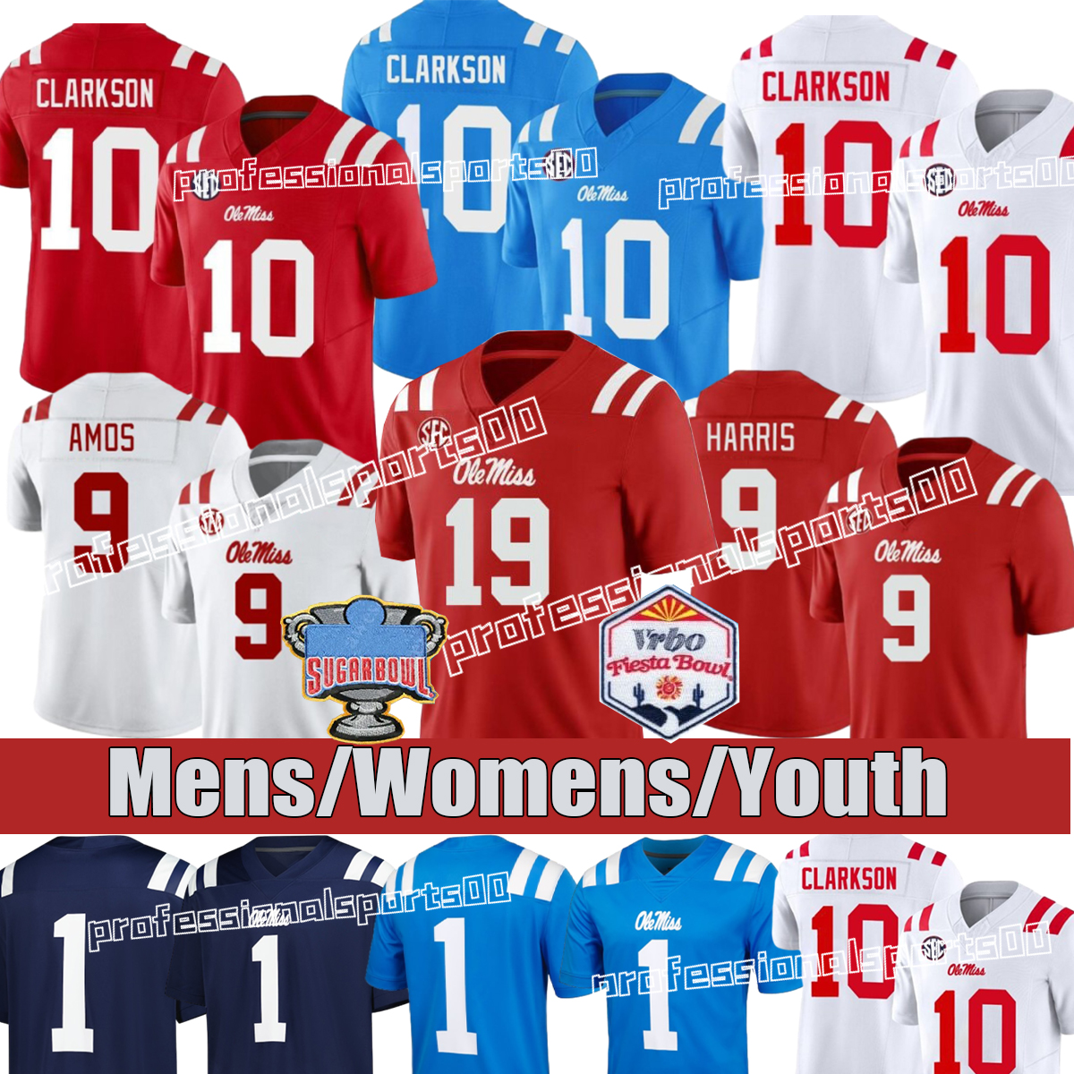 Ole Miss Rebels Football Jersey Jaxson Dart Austin SimmonsSuntarine Perkins Princewill Umanmielen T Dottery HarrisonWallace lll DK Metcalf Football Jerseys