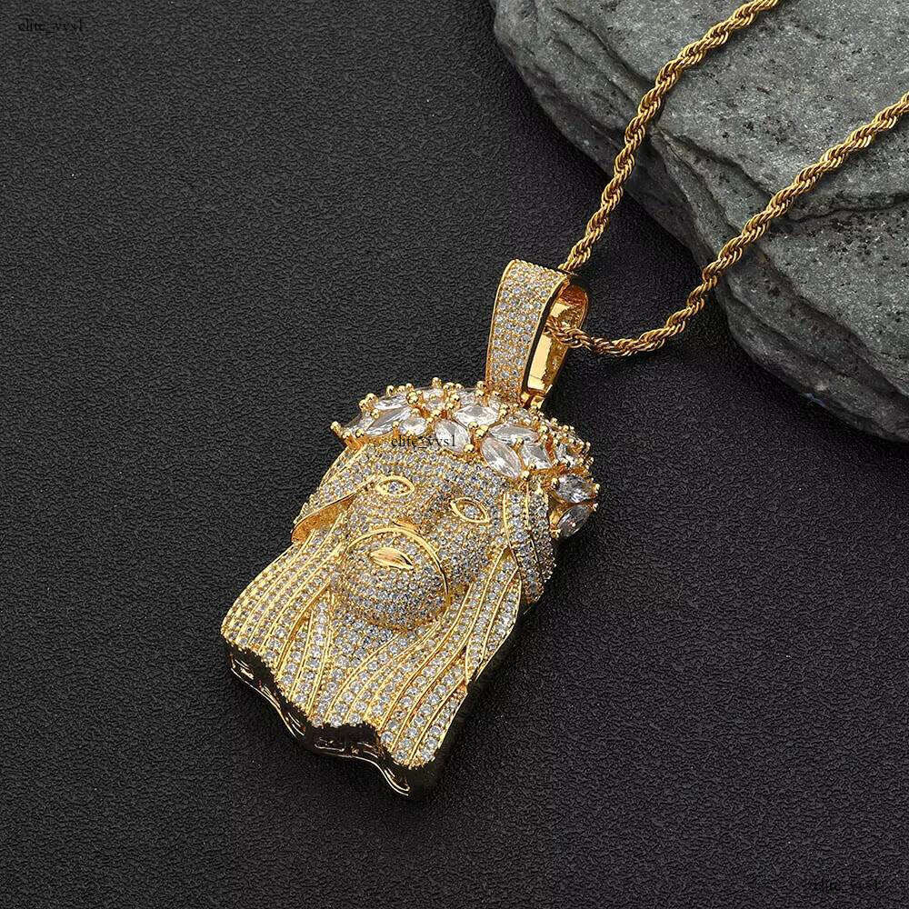 NUOYA Fine Hip-Hop Iced Out CZ Jesus Pendant Gold-Plated Shiny VVS Moissanite Charms Pendants Men's and Women's Rap Jewelry Wholesale