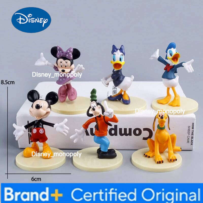 Disney Hot Sales 6pcs/set Mickey Mouse Action Figures Minnie Donald Duck PVC Cake Ornaments Collection Decoration Children Gifts H260105