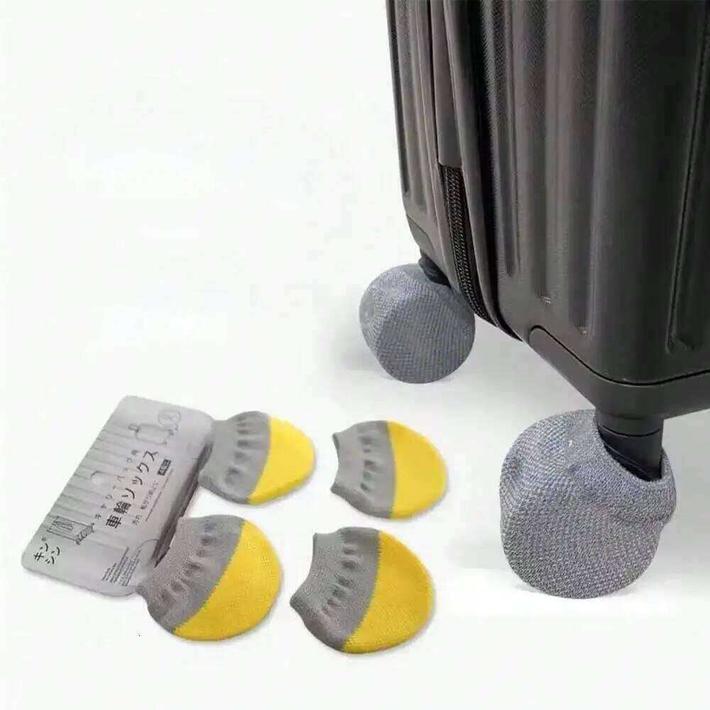 4Pcs Dirt Anti Slip Protection Floor Knitted Cover for Luggage Door Handle Office Chair Wheel
