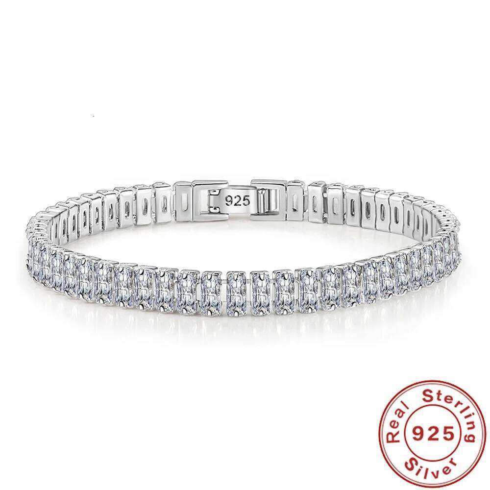 925 Sterling Silver Bracelet Elegant Zircon Crystal Fashion For Women Engagement Wedding Glamour Jewelry 18CM