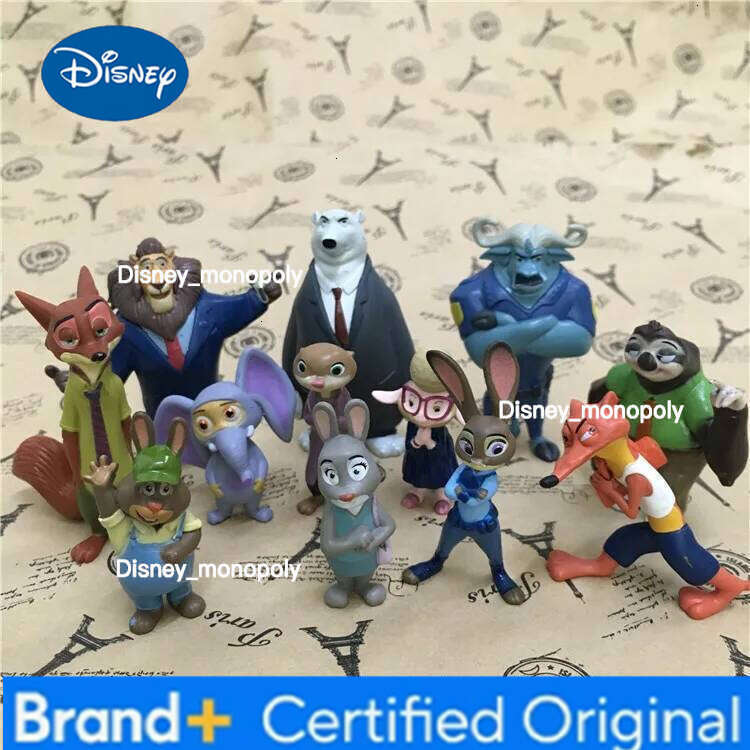 Disney 12pcs/set Zootopia Animals Rabbit Judy Hopps Fox Nick Wilde Movie Kids Gift Collection Action Figure Toys H260105 H260105