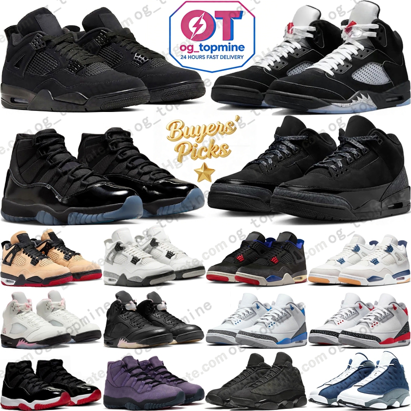 Designer Basketball Shoes 4s 11s 5s 3s 12s for Mens Women Military Sail Red Black cat 2025 Cement White Yellow Thunder White Oreo Cool Grey Gamma Blue Cherry Metallic