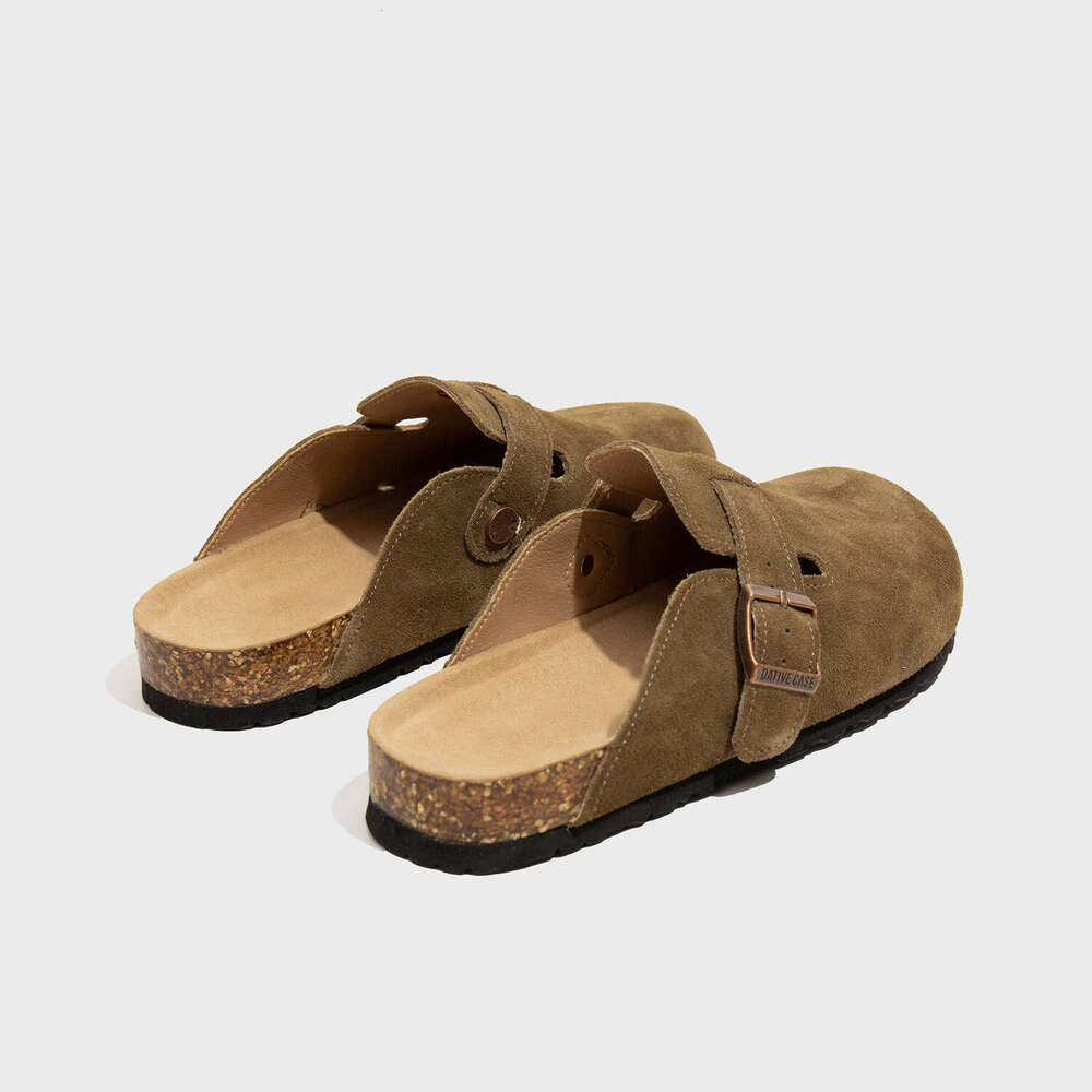 2025 Leather Fleece-Lined Closed-Toe Outdoor Lazy Half Couple Men And Women Autumn Winter Furry Slippers fashion - view 9