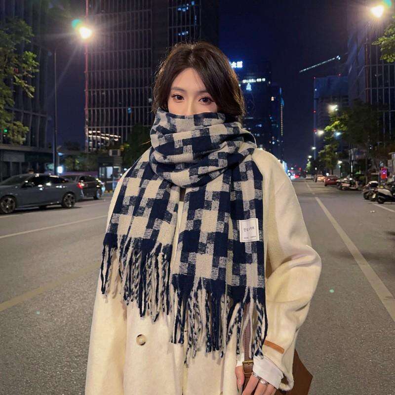 2024 New Melad Warm Thickened Large Windmill Fashion Korean Sweet Woven Imitation Cashmere Scarf